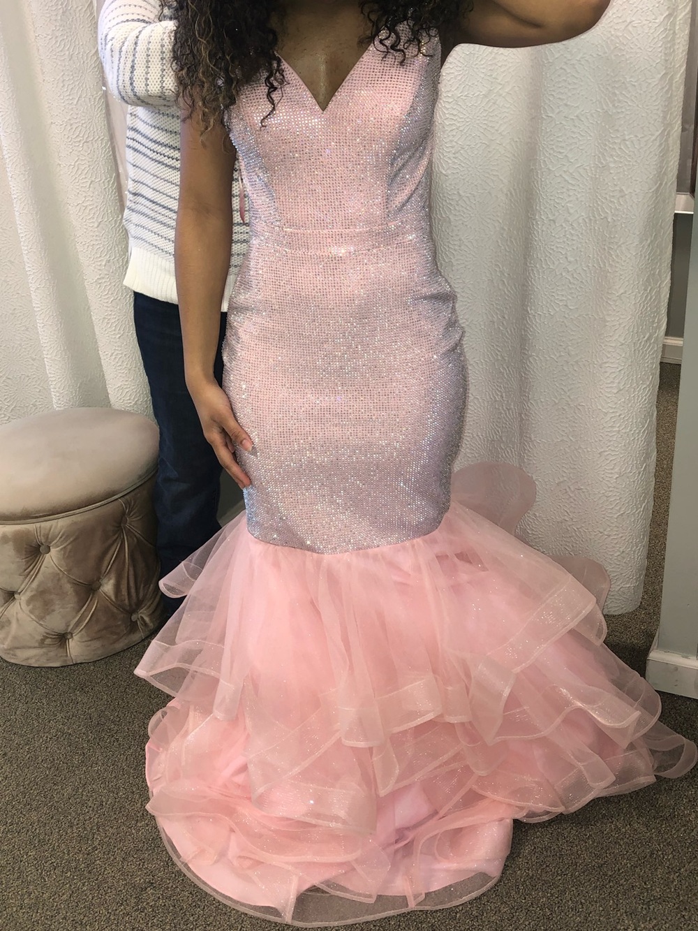 Sparkling Pink Mermaid Evening Dress